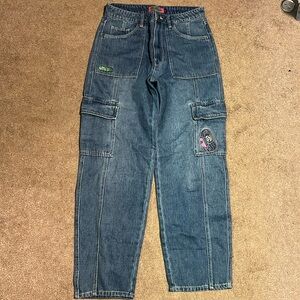 Empyre Tori Porkchop Pocket Blue Cargo Skate Jeans Size 8